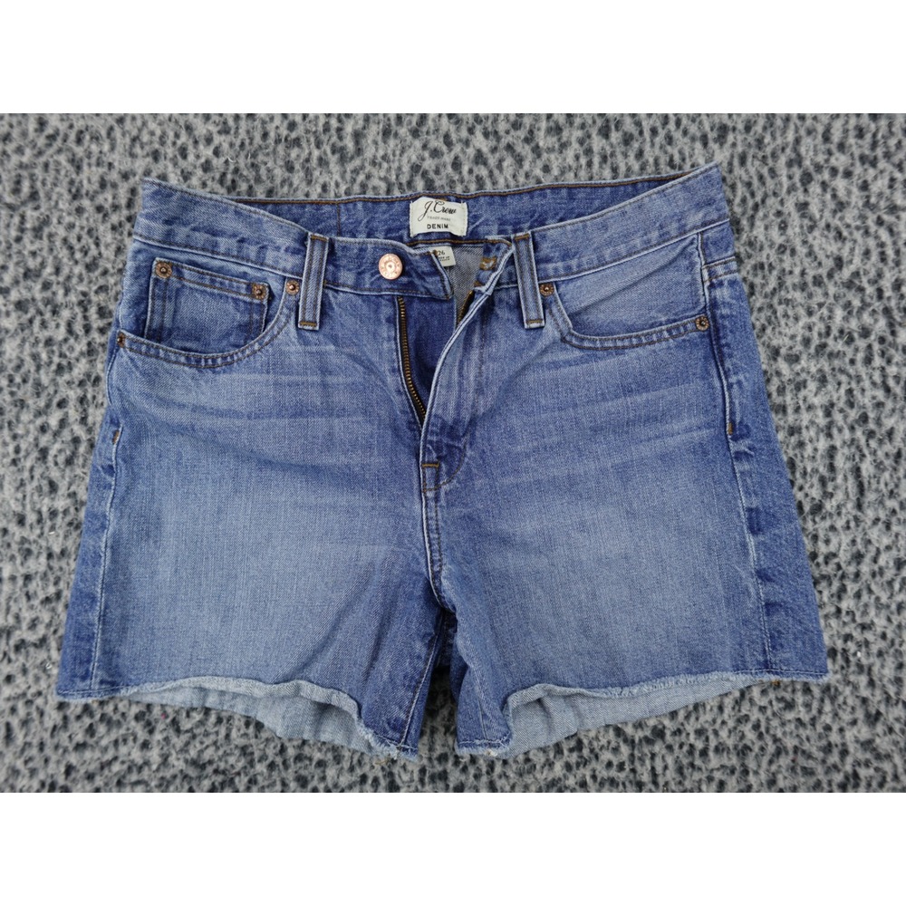 J.Crew Denim Shorts‎ Womens 26 Blue High Rise Raw Hem Cut Off 5-Pocket 7648